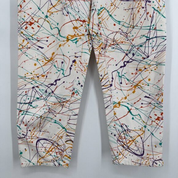 Vintage Esprit Sport 80s 90s Splatter Paint Pants High Waist Tapered Leg 7/8 - Picture 3 of 12
